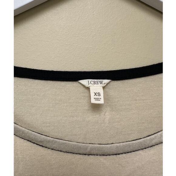 J. Crew Cream Black Linen Blend Side Slit Pullover Striped Maxi Dress Size XS - Picture 3 of 12